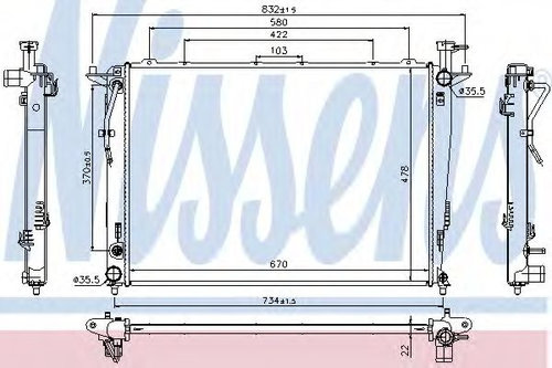 Radiator, racire motor KIA SORENTO II (XM) (2009 - 2015) NISSENS 66781 piesa NOUA