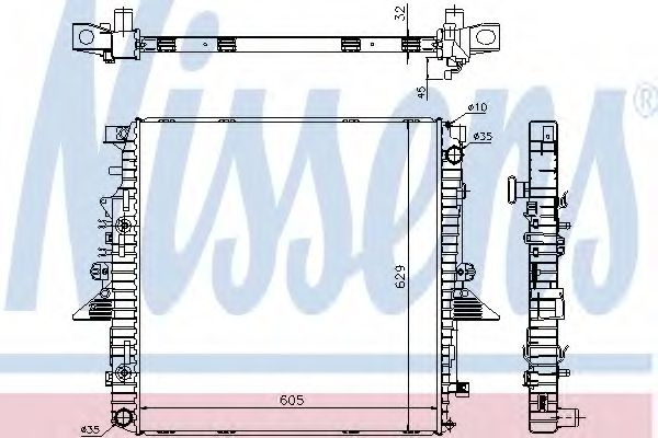 Radiator, racire motor LAND ROVER DISCOVERY III (LA, TAA) (2004 - 2009) NISSENS 64320A piesa NOUA