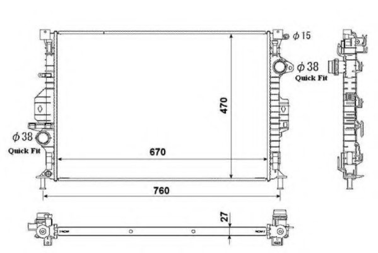 Radiator, racire motor LAND ROVER FREELANDER 2 (LF, FA) (2006 - 2014) NRF 53812 piesa NOUA