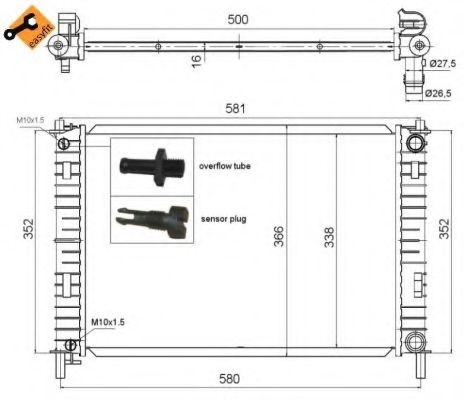 Radiator, racire motor MAZDA 2 (DY) (2003 - 2016) NRF 58276 piesa NOUA