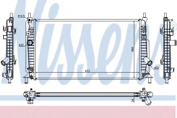 Radiator, racire motor MAZDA 3 (BL) (2008 - 2016) NISSENS 68520 piesa NOUA