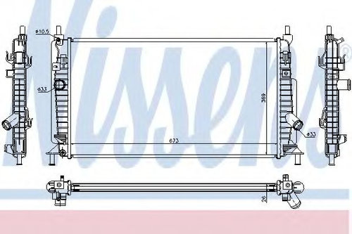 Radiator, racire motor MAZDA 3 Limuzina (BL) (2008 - 2016) NISSENS 68520 piesa NOUA