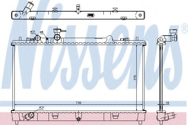 Radiator, racire motor MAZDA 6 Combi (GH) (2008 - 2016) NISSENS 68507 piesa NOUA