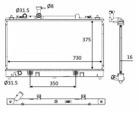 Radiator, racire motor MAZDA 6 (GG) (2002 - 2008) NRF 58560 piesa NOUA