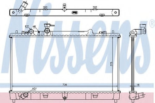 Radiator, racire motor MAZDA 6 (GH) (2007 - 2016) NISSENS 68507 piesa NOUA