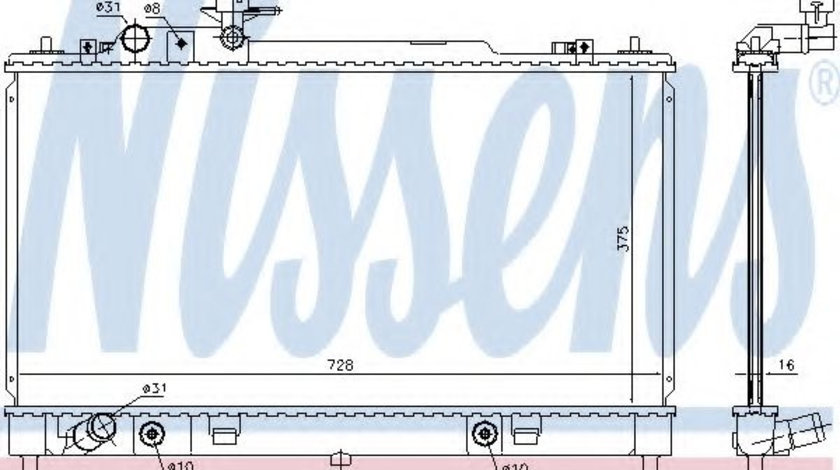 Radiator, racire motor MAZDA 6 Hatchback (GG) (2002 - 2008) NISSENS 68550 piesa NOUA