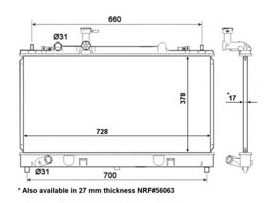 Radiator, racire motor MAZDA 6 Hatchback (GG) (2002 - 2008) NRF 53412 piesa NOUA