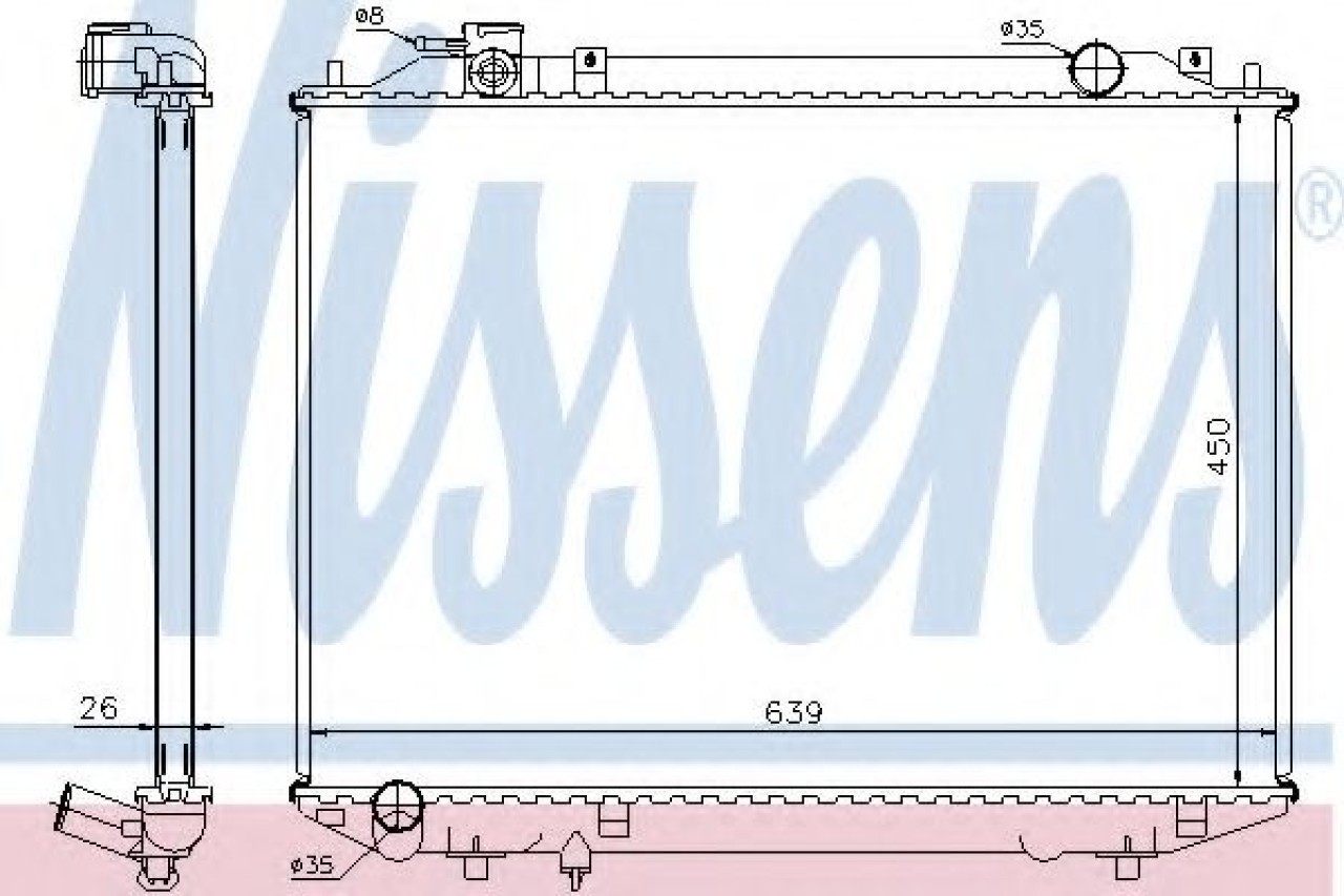 Radiator, racire motor MAZDA B-SERIE (UN) (1998 - 2006) NISSENS 62246A piesa NOUA