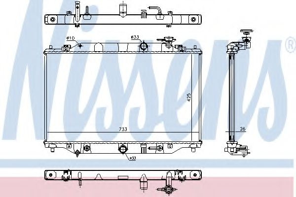Radiator, racire motor MAZDA CX-5 (KE, GH) (2011 - 2016) NISSENS 68533 piesa NOUA