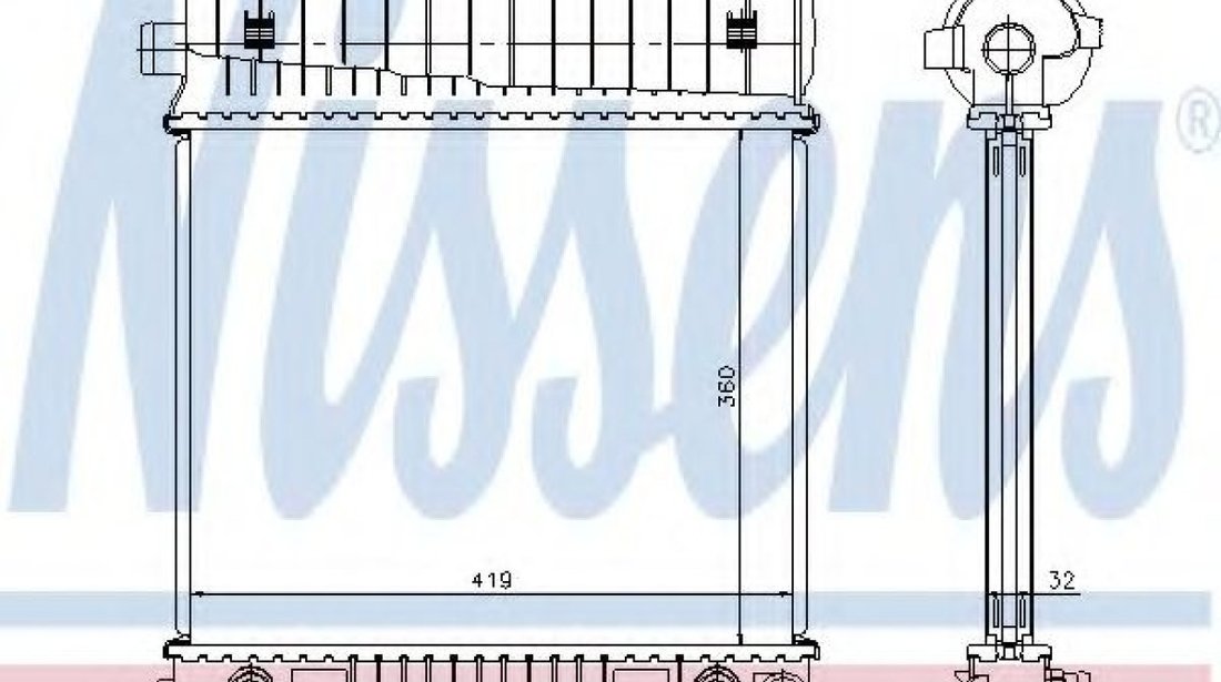 Radiator, racire motor MERCEDES C-CLASS Combi (S202) (1996 - 2001) NISSENS 62708A piesa NOUA