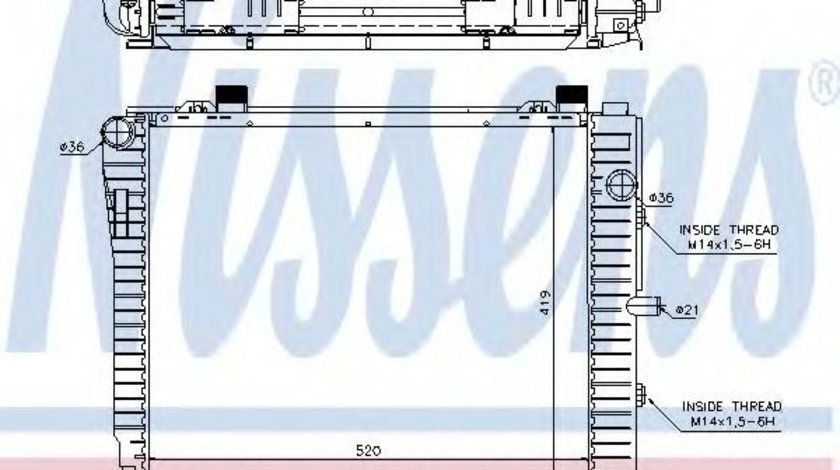 Radiator, racire motor MERCEDES C-CLASS Combi (S202) (1996 - 2001) NISSENS 62712A piesa NOUA