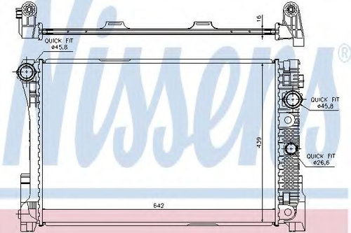 Radiator, racire motor MERCEDES C-CLASS T-Model (S204) (2007 - 2014) NISSENS 67164 piesa NOUA