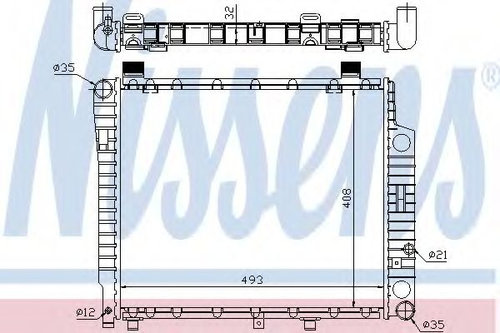 Radiator, racire motor MERCEDES C-CLASS (W202) (1993 - 2000) NISSENS 62754A piesa NOUA