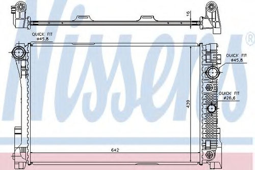 Radiator, racire motor MERCEDES C-CLASS (W204) (2007 - 2014) NISSENS 67161 piesa NOUA