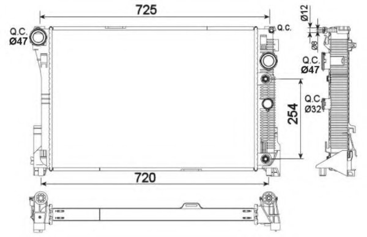 Radiator, racire motor MERCEDES C-CLASS (W204) (2007 - 2014) NRF 53968 piesa NOUA