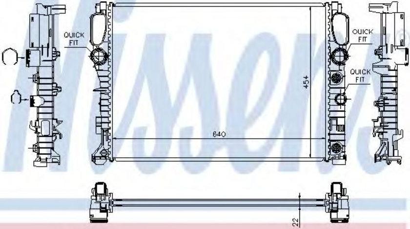 Radiator, racire motor MERCEDES CLS (C219) (2004 - 2011) NISSENS 62792A piesa NOUA