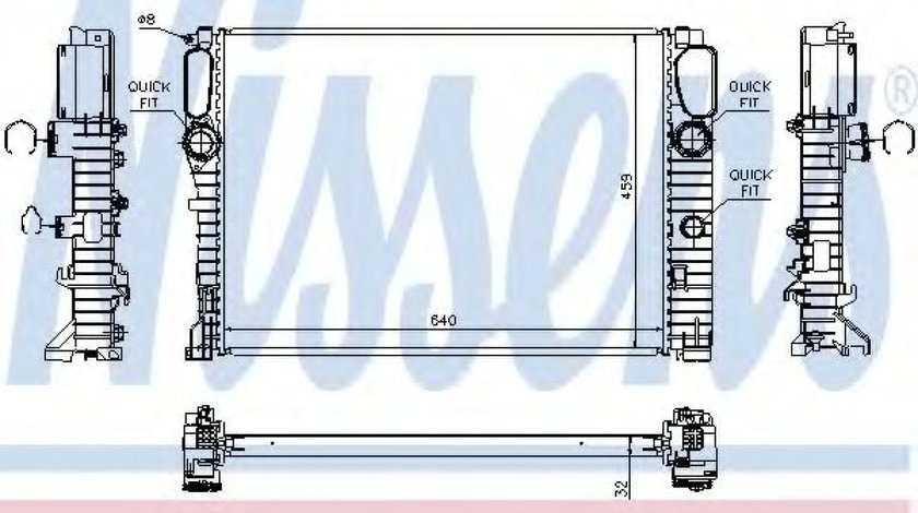 Radiator, racire motor MERCEDES CLS (C219) (2004 - 2011) NISSENS 67102A piesa NOUA