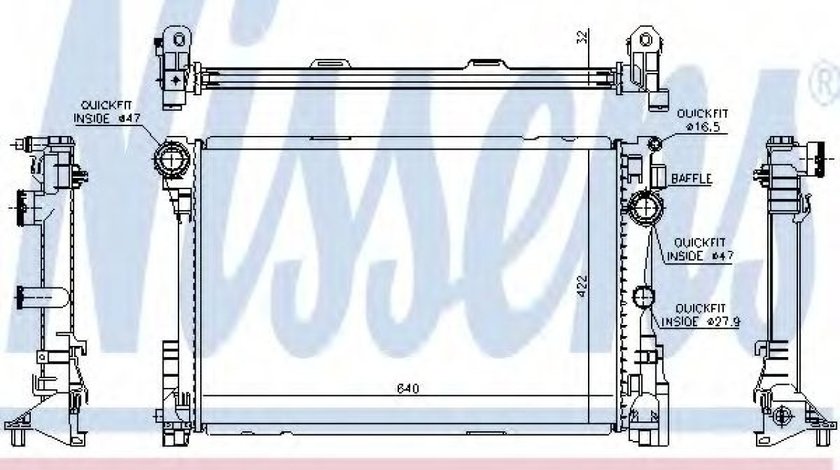 Radiator, racire motor MERCEDES E-CLASS Cupe (C207) (2009 - 2016) NISSENS 67167 piesa NOUA