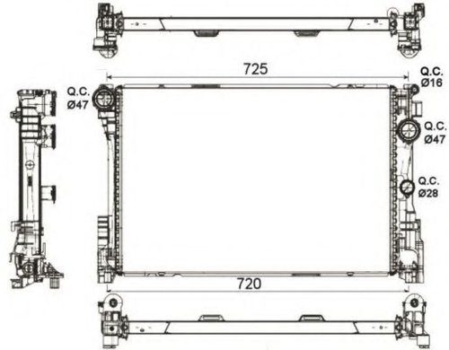 Radiator, racire motor MERCEDES E-CLASS Cupe (C207) (2009 - 2016) NRF 53113 piesa NOUA