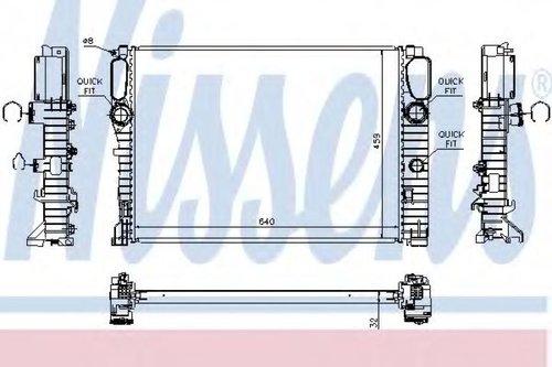Radiator, racire motor MERCEDES E-CLASS T-Model (S211) (2003 - 2009) NISSENS 67102A piesa NOUA