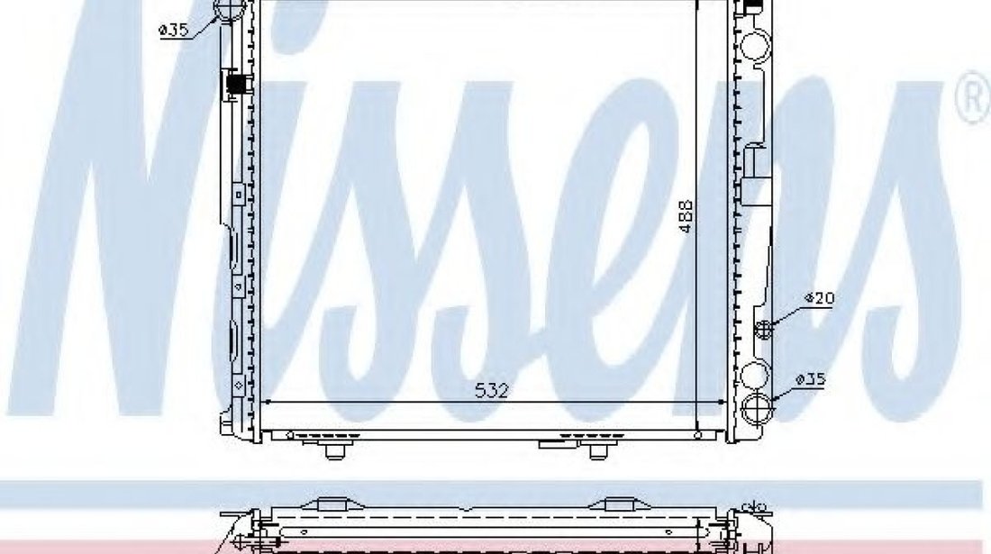 Radiator, racire motor MERCEDES E-CLASS (W124) (1993 - 1995) NISSENS 62696A piesa NOUA