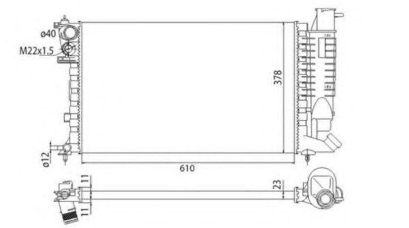 Radiator, racire motor MERCEDES E-CLASS (W210) (1995 - 2003) MAGNETI MARELLI 350213311003 piesa NOUA