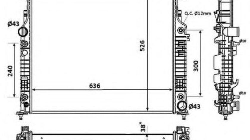 Radiator, racire motor MERCEDES GL-CLASS (X164) (2006 - 2012) NRF 53936 piesa NOUA