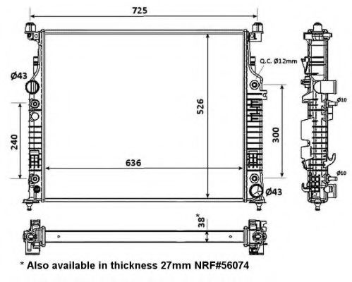 Radiator, racire motor MERCEDES M-CLASS (W164) (2005 - 2011) NRF 53936 piesa NOUA