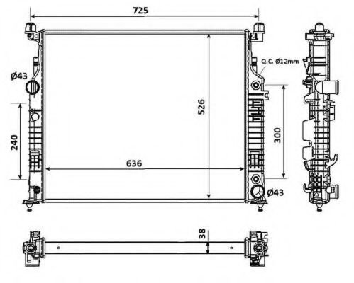 Radiator, racire motor MERCEDES M-CLASS (W164) (2005 - 2011) NRF 53937 piesa NOUA