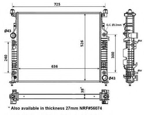 Radiator, racire motor MERCEDES R-CLASS (W251, V251) (2006 - 2016) NRF 53936 piesa NOUA