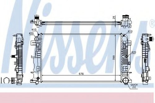Radiator, racire motor MERCEDES SPRINTER 3,5-t caroserie (906) (2006 - 2016) NISSENS 67156A piesa NO...