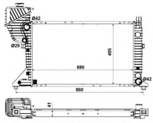 Radiator, racire motor MERCEDES SPRINTER 3-t bus (903) (1995 - 2006) NRF 55348 piesa NOUA