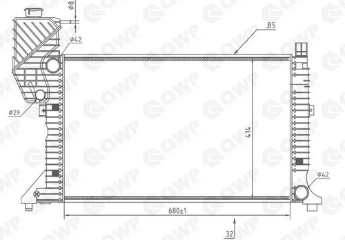 Radiator, racire motor MERCEDES SPRINTER 3-t platou / sasiu (903) (1995 - 2006) QWP WRA108 piesa NOU...