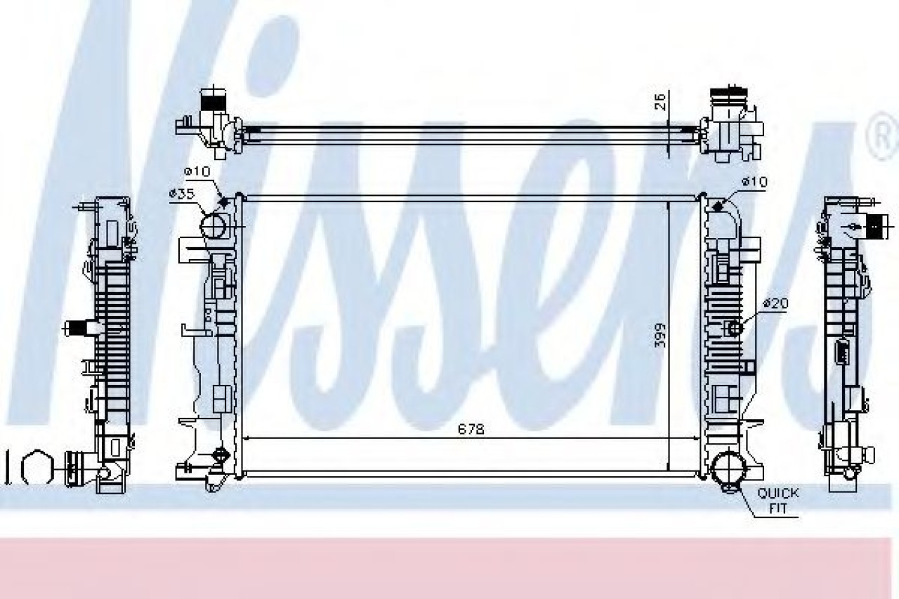 Radiator, racire motor MERCEDES SPRINTER 5-t bus (2006 - 2016) NISSENS 67156A piesa NOUA