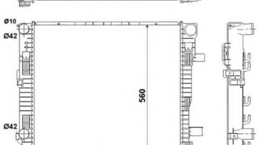 Radiator, racire motor MERCEDES VARIO autobasculanta (1996 - 2016) NRF 53895 piesa NOUA