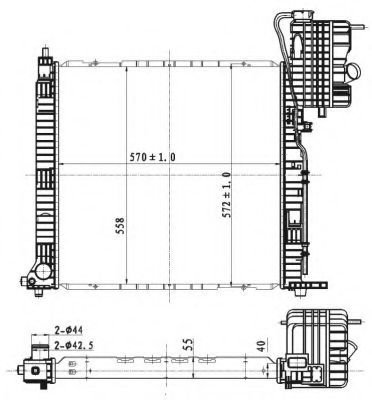 Radiator, racire motor MERCEDES VITO caroserie (638) (1997 - 2003) NRF 53176 piesa NOUA
