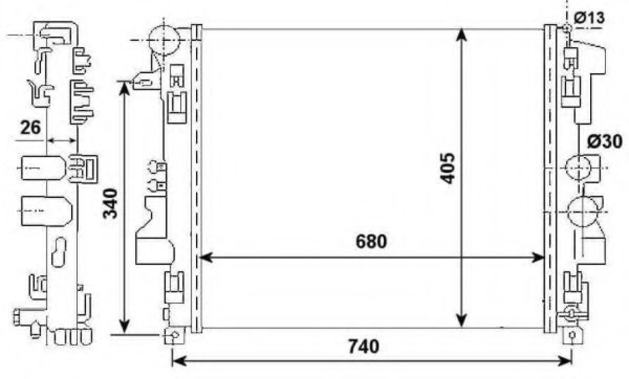 Radiator, racire motor MERCEDES VITO / MIXTO caroserie (W639) (2003 - 2016) NRF 53801 piesa NOUA