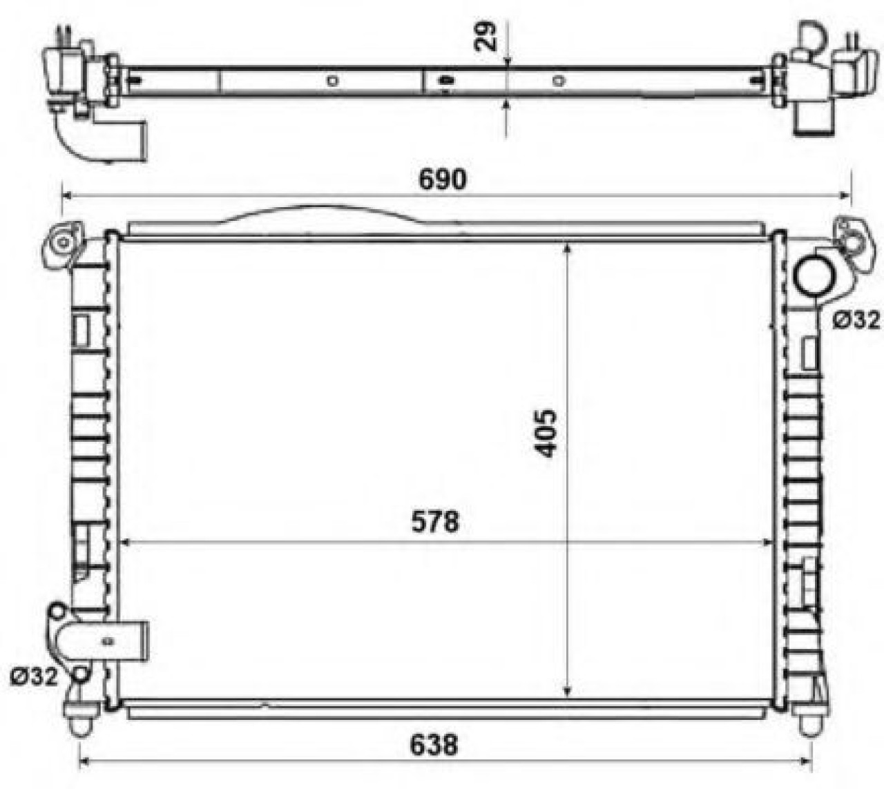 Radiator, racire motor MINI MINI (R50, R53) (2001 - 2006) NRF 55338 piesa NOUA