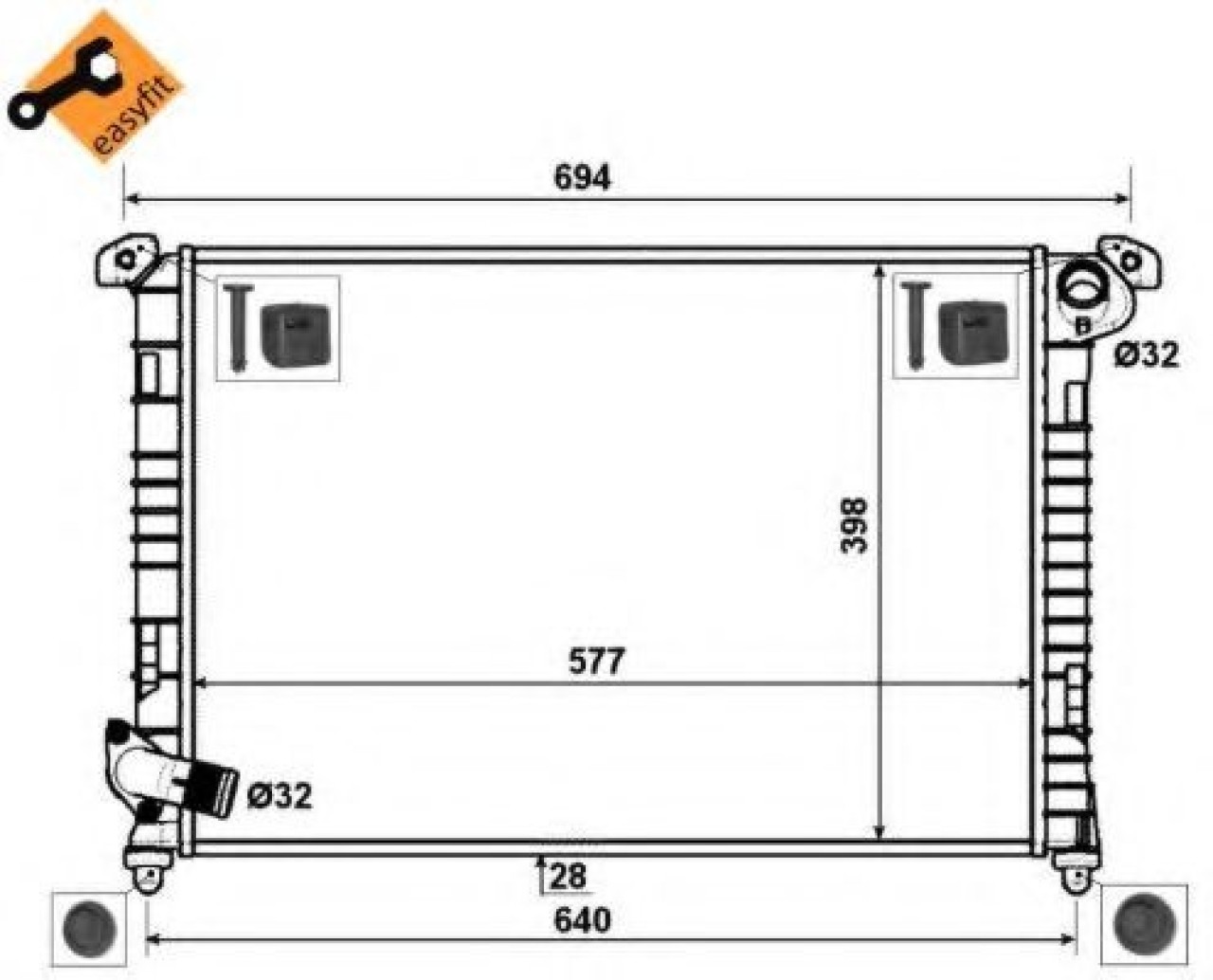 Radiator, racire motor MINI MINI (R50, R53) (2001 - 2006) NRF 53807 piesa NOUA
