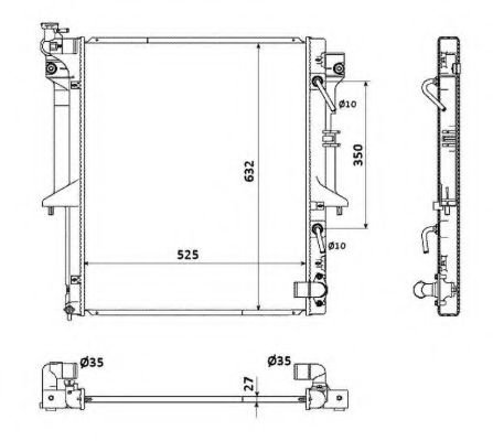 Radiator, racire motor MITSUBISHI L 200 (KB, KA) (2004 - 2016) NRF 53910 piesa NOUA
