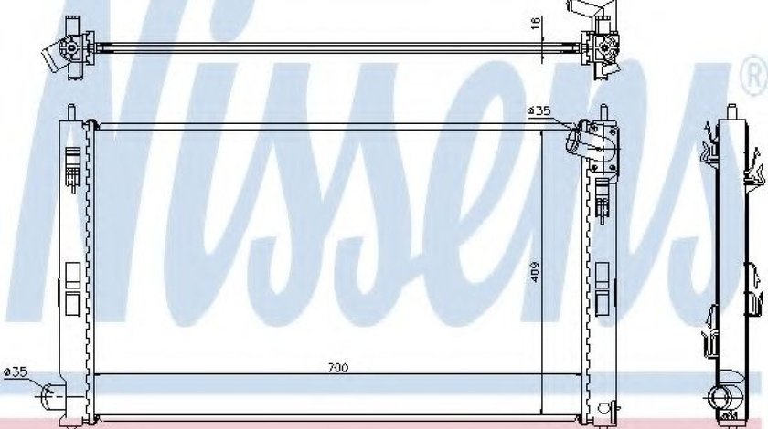 Radiator, racire motor MITSUBISHI LANCER Limuzina (CY, CZ) (2007 - 2016) NISSENS 628952 piesa NOUA