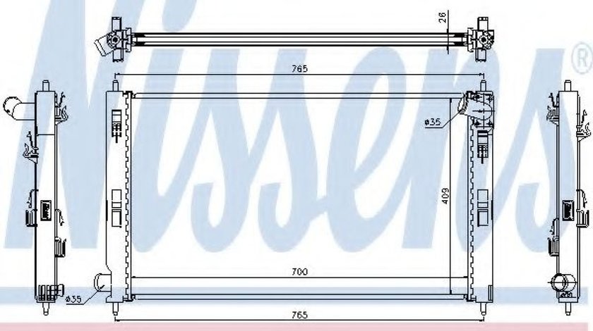 Radiator, racire motor MITSUBISHI LANCER Sportback (CX) (2007 - 2016) NISSENS 67359 piesa NOUA