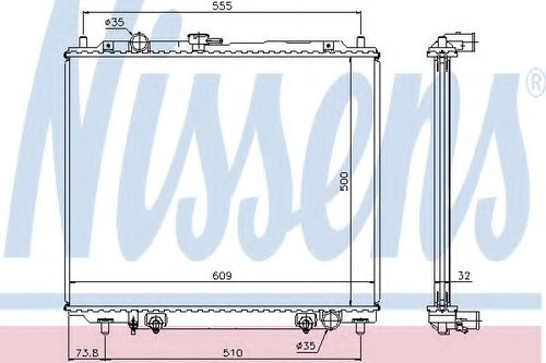 Radiator, racire motor MITSUBISHI PAJERO II (V3_W, V2_W, V4_W) (1990 - 1999) NISSENS 62853 piesa NOU...