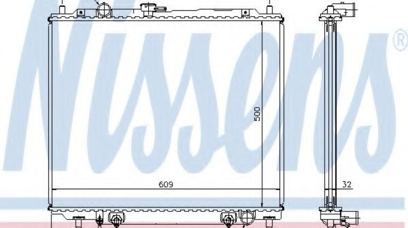 Radiator, racire motor MITSUBISHI PAJERO II (V3_W, V2_W, V4_W) (1990 - 1999) NISSENS 62853 piesa NOUA