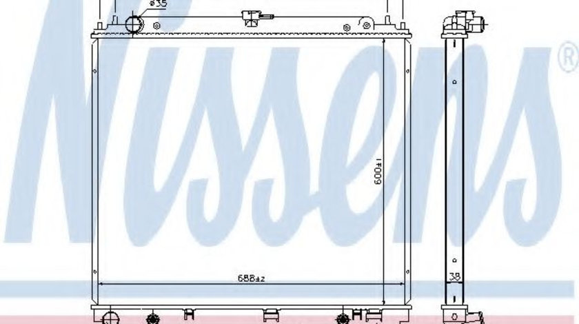 Radiator, racire motor NISSAN NAVARA (D40) (2004 - 2016) NISSENS 68717 piesa NOUA