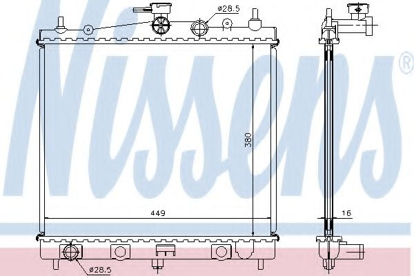 Radiator, racire motor NISSAN NOTE (E11) (2006 - 2013) NISSENS 62902A piesa NOUA