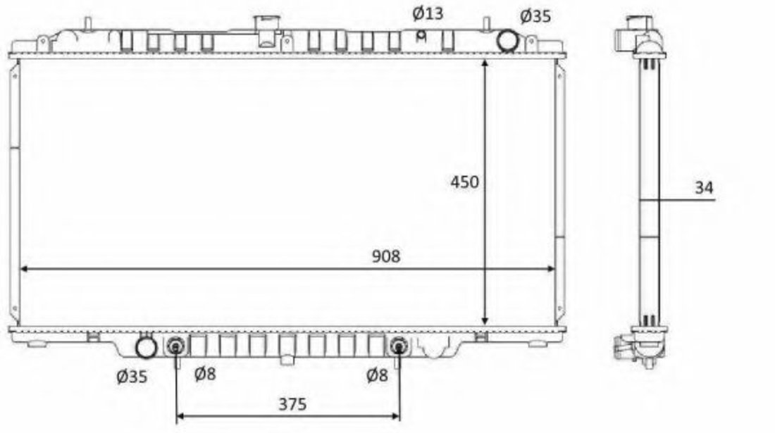 Radiator, racire motor NISSAN PATROL GR V Wagon (Y61) (1997 - 2016) NRF 58548 piesa NOUA