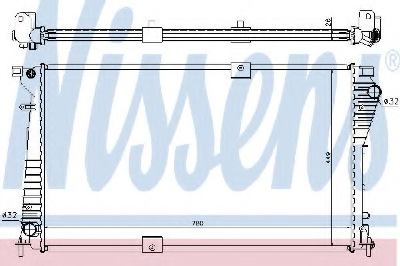 Radiator, racire motor NISSAN PRIMASTAR caroserie (X83) (2002 - 2016) NISSENS 630709 piesa NOUA