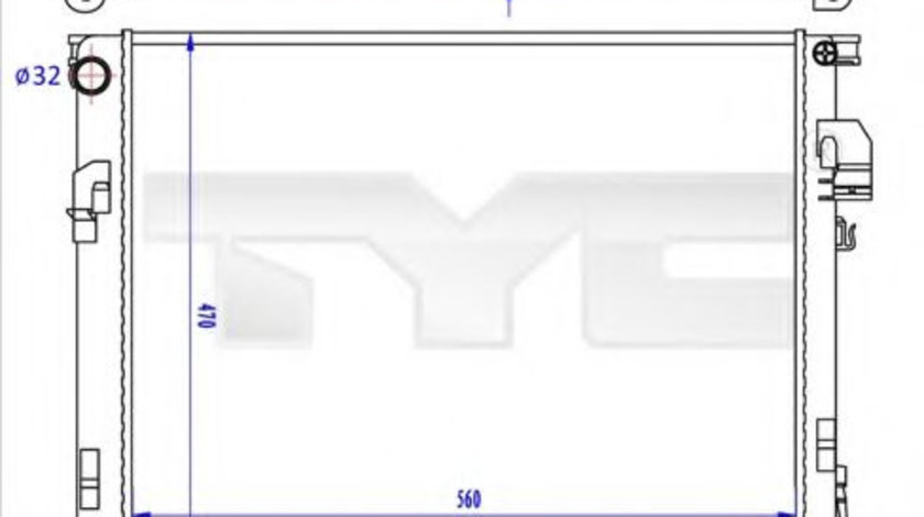 Radiator, racire motor NISSAN PRIMASTAR caroserie (X83) (2002 - 2016) TYC 725-0043-R piesa NOUA