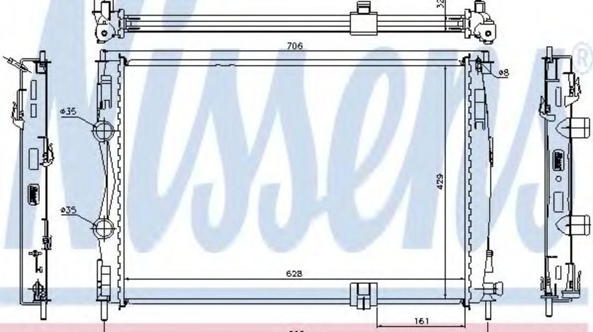 Radiator, racire motor NISSAN QASHQAI / QASHQAI +2 (J10, JJ10) (2007 - 2013) NISSENS 67361 piesa NOUA